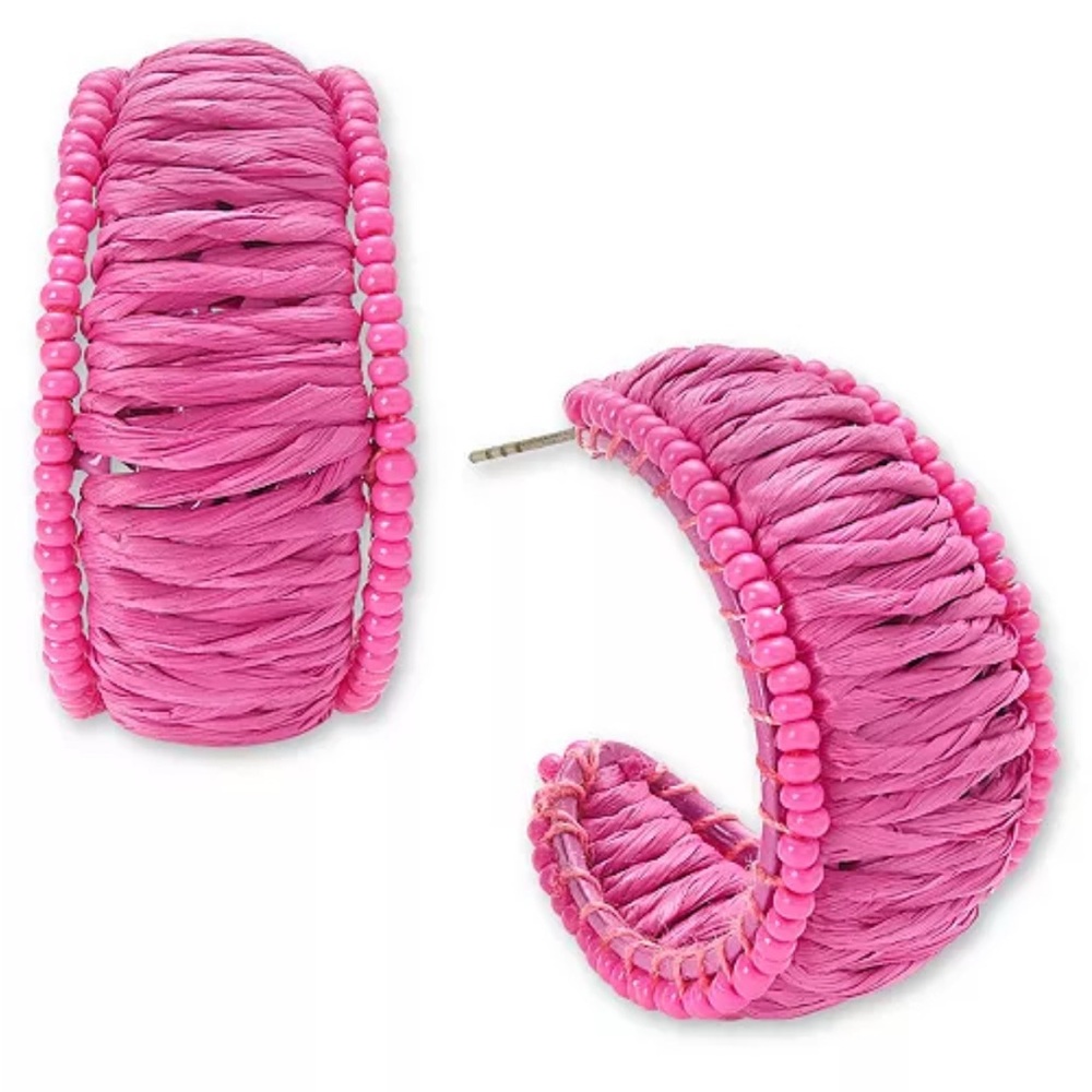 On 34th Pink Hoop Earrings